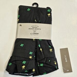 J. Crew x Peanuts Woodstock 4 Leaf Clover XLarge Black Boxers NWT, Retired, Rare